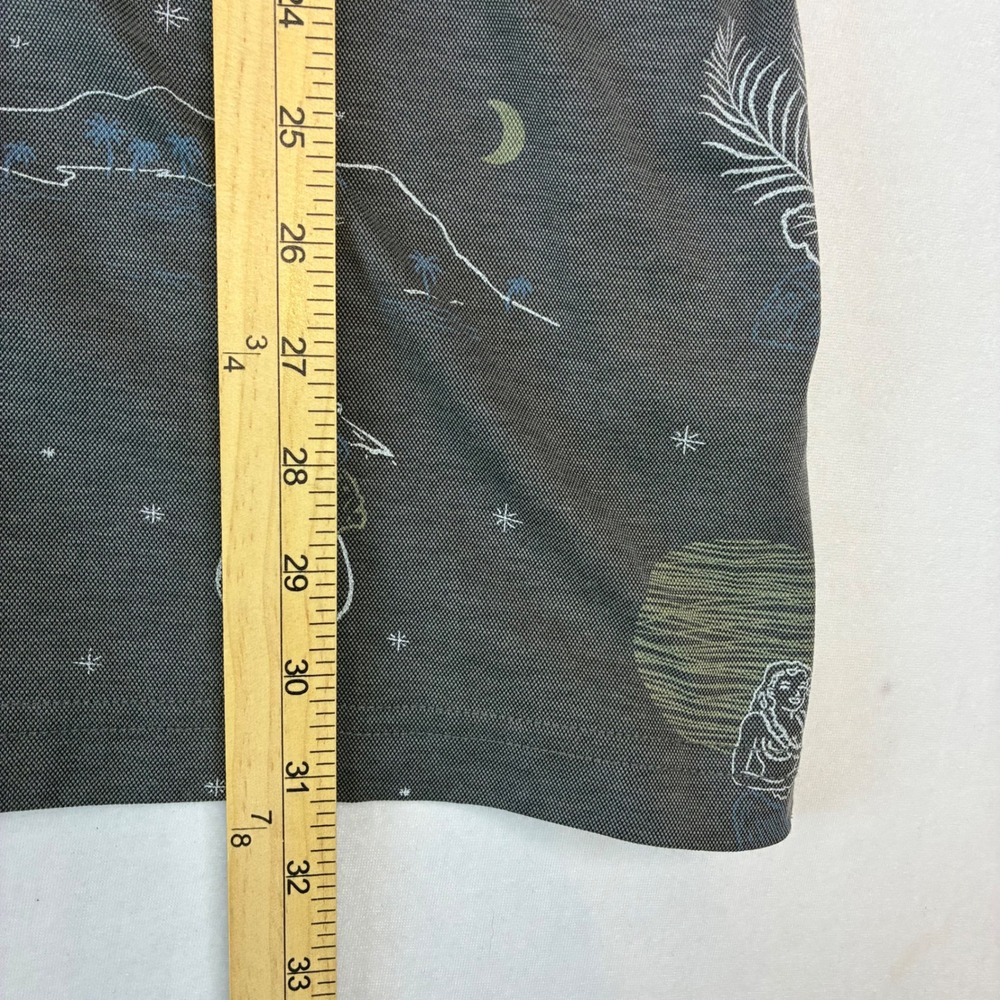 Travis Mathew Polo Shirt Mens XXL Gray Tropical Hula‎ Pineapple Aloha Golf Top - Picture 3 of 8